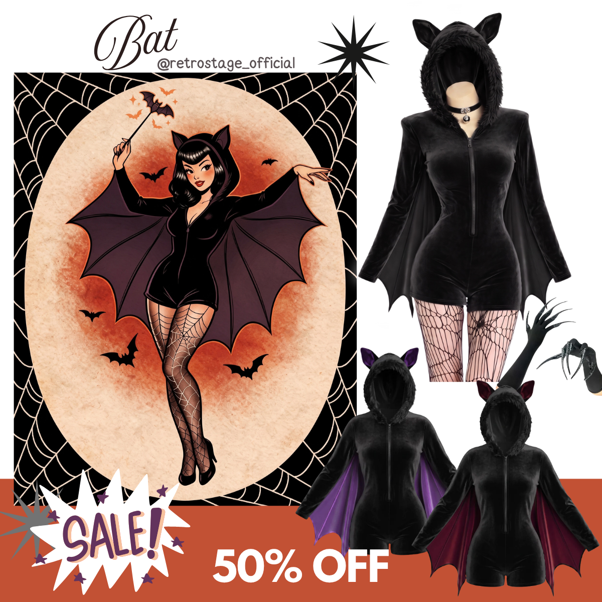 Retro-Stage Facebook ad: Enjoy 50% OFF