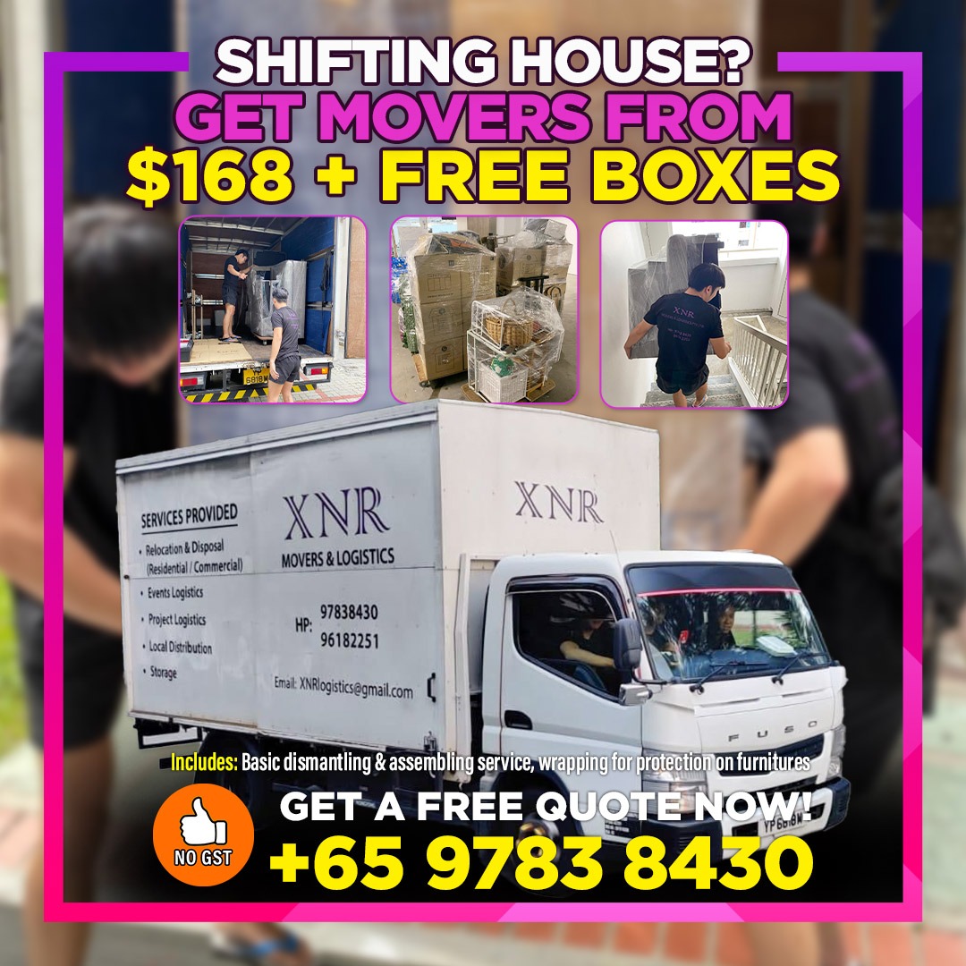 XNR Movers & Logistics Pte Ltd Facebook ad: Chat with us for our $168 Moving Offer <NO GST>