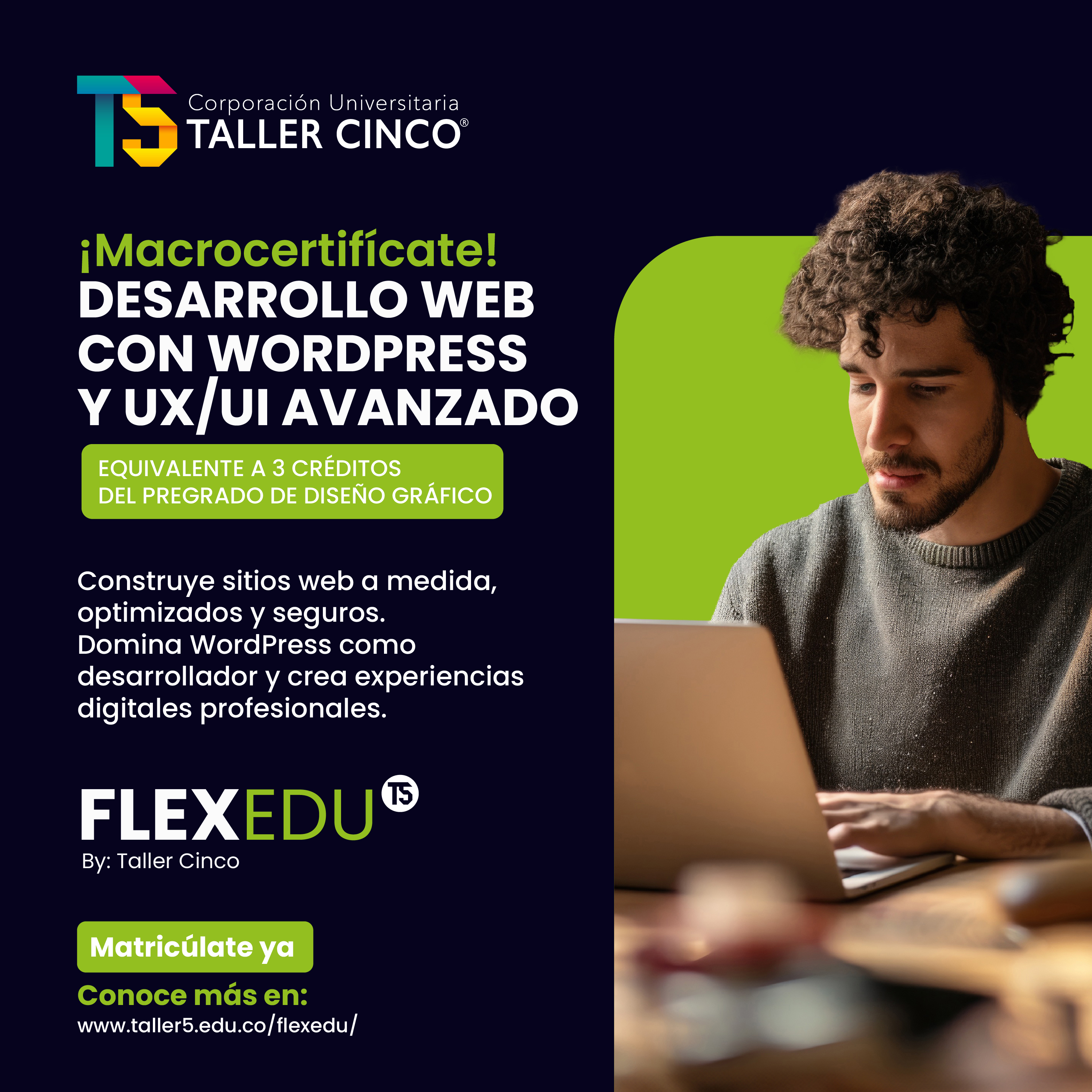 Corporación Universitaria Taller Cinco Centro de Diseño Facebook ad: Desarrollo Web Avanzado