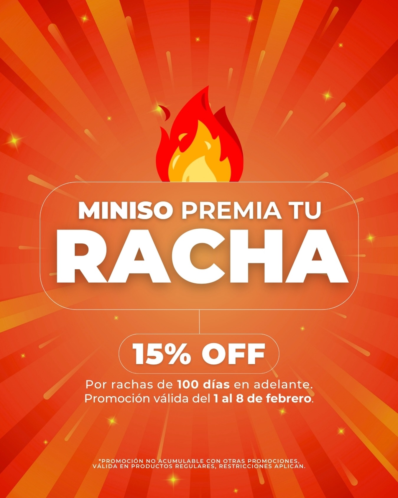 Miniso El Salvador Oficial Facebook ad: ¡Tu racha merece premio!