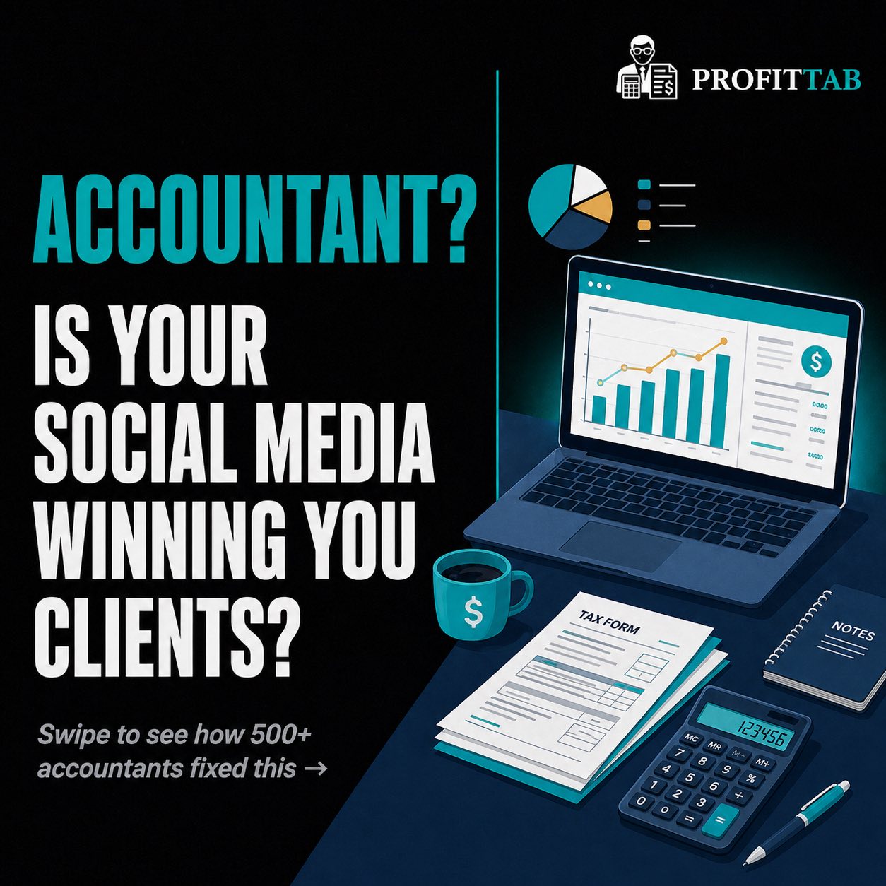Profittab Facebook ad: You didn't become an accountant to be a…
