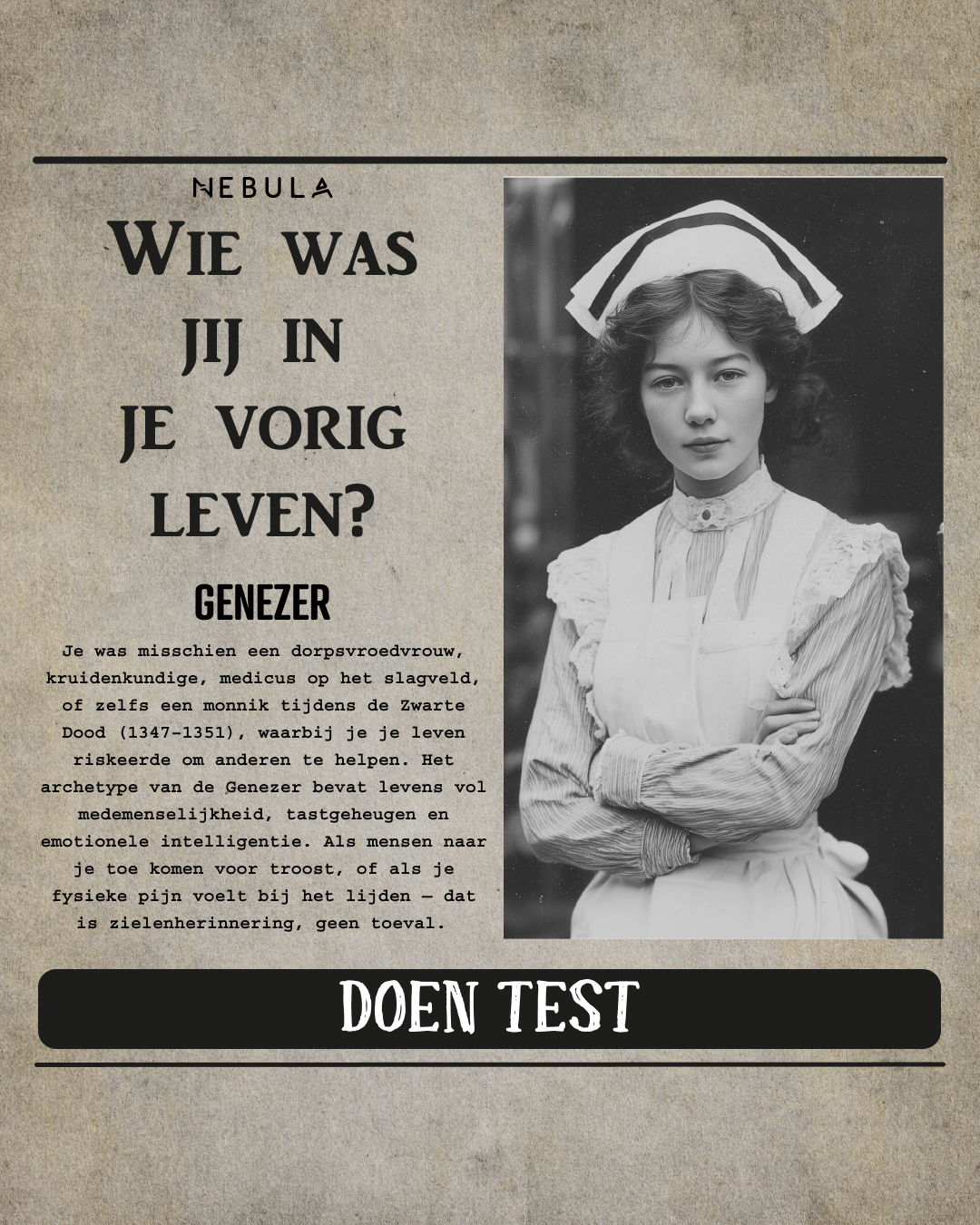 Nebula: Past Life Power Reading Facebook ad: Doe de test →