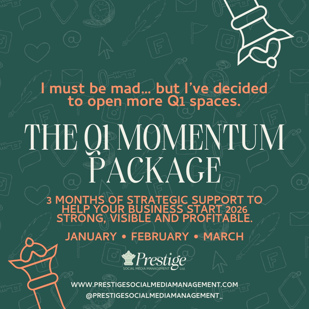 Prestige Social Media Management Ltd Facebook ad: January doesn’t go to plan for most businesses.