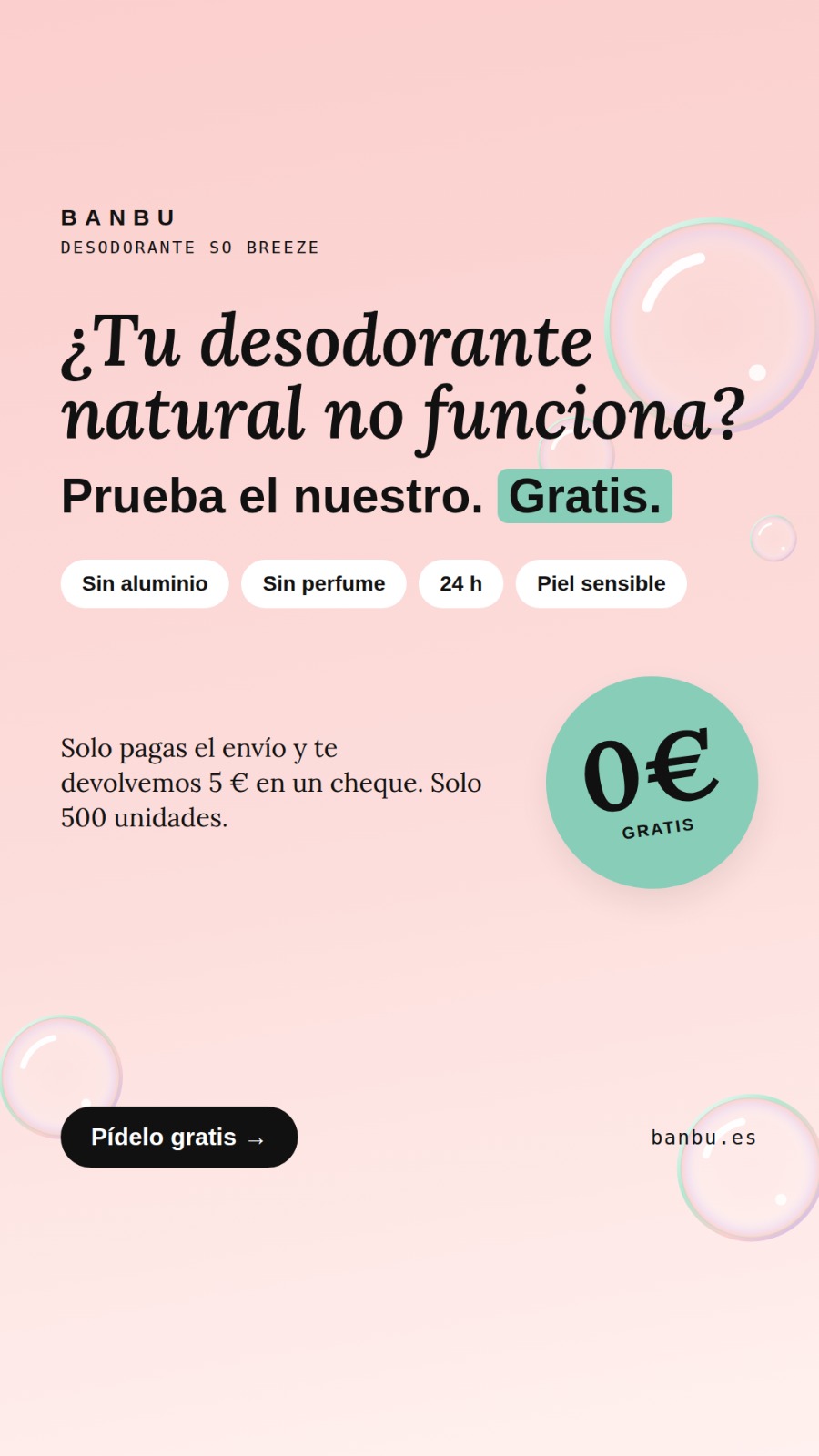 Banbu.zerowaste Facebook ad: Desodorante SO BREEZE gratis
