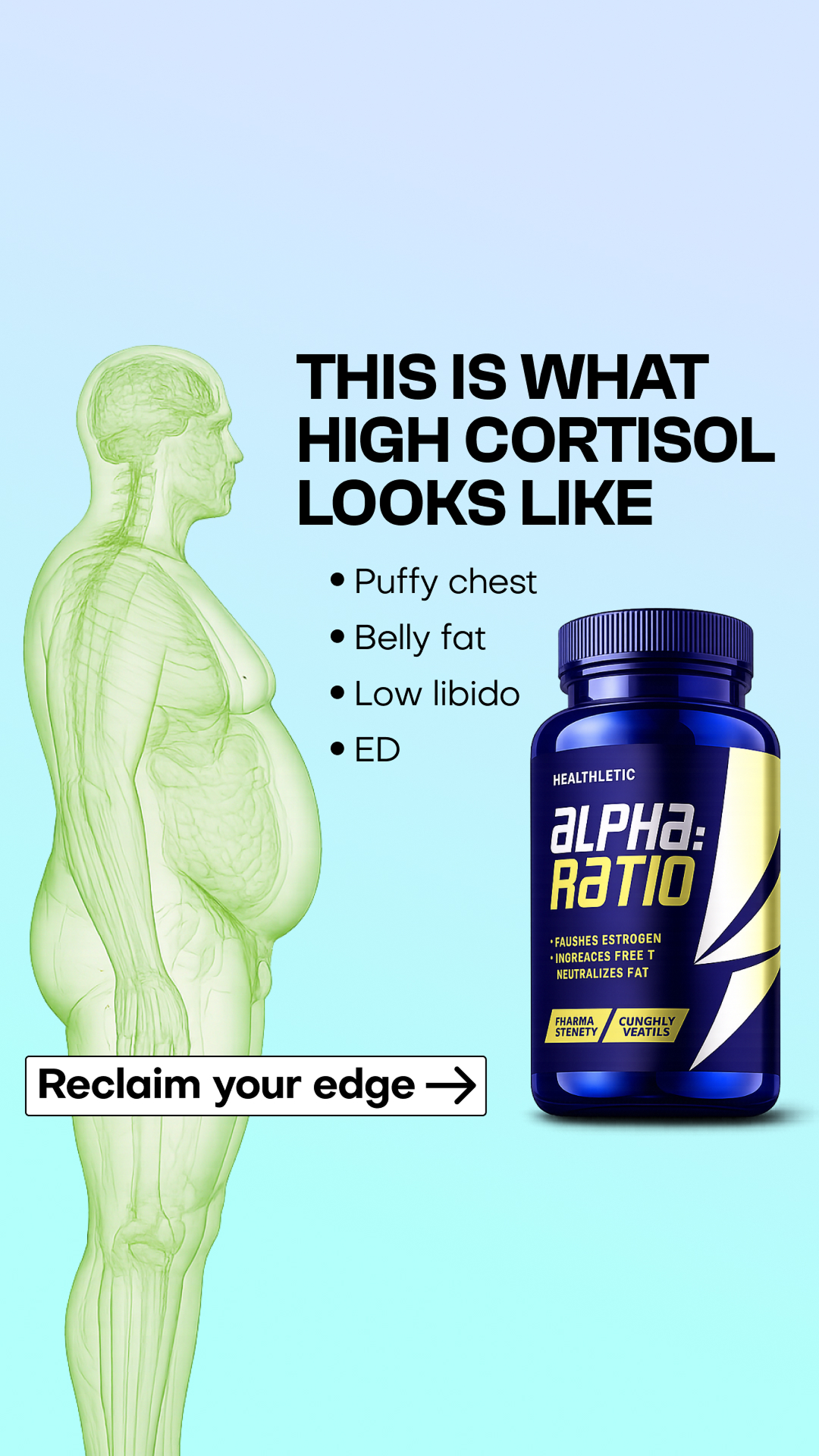 Healthletic Alpha Ratio Facebook ad: The Estrogen Problem No One Tells Men About