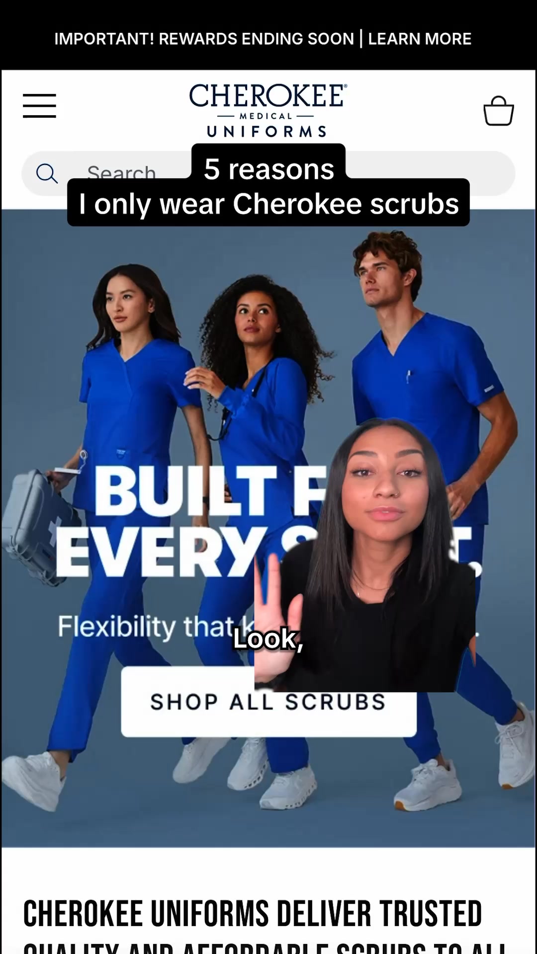 Cherokee Uniforms Facebook ad from Sep 19, 2026