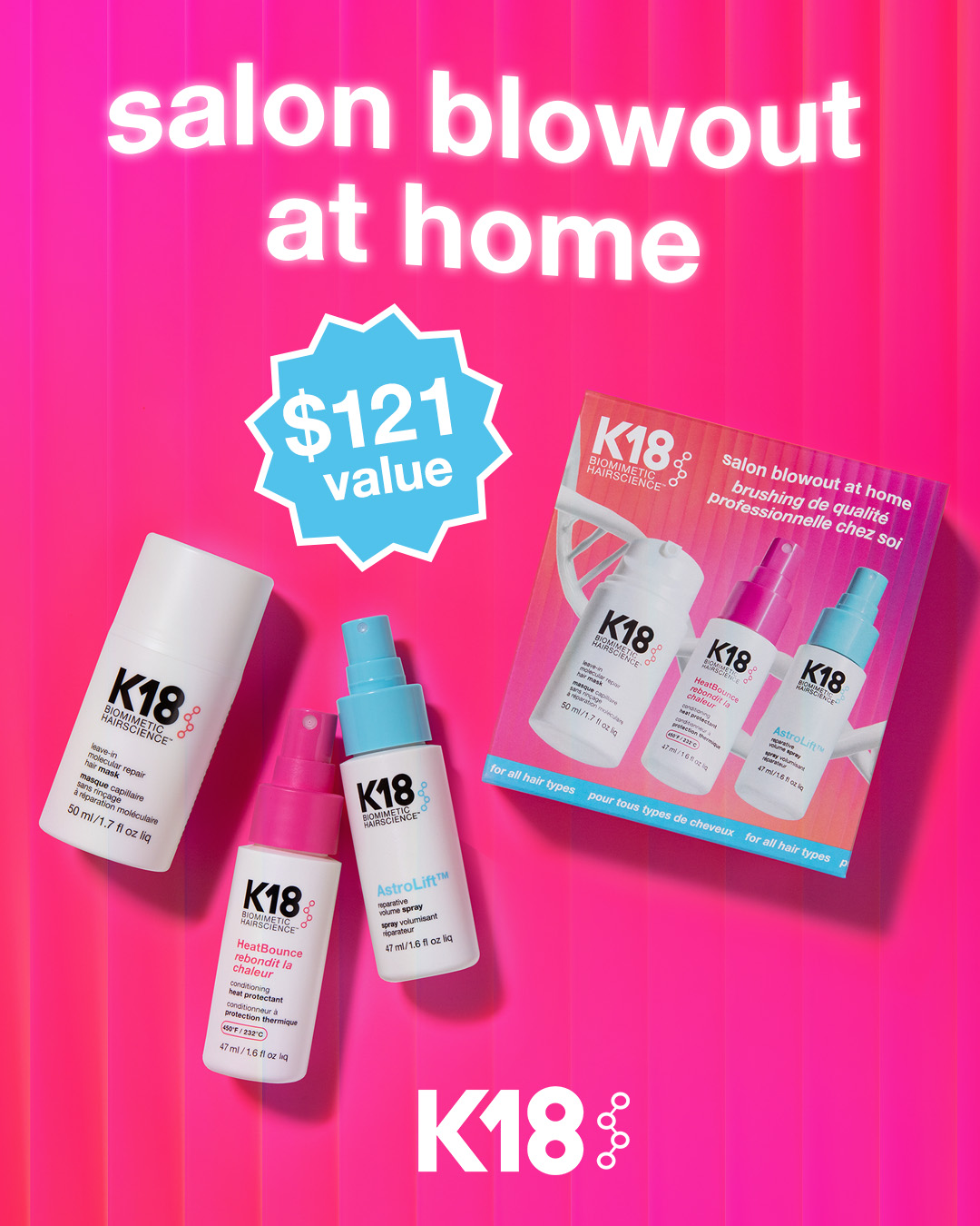 K18 Hair Facebook ad
