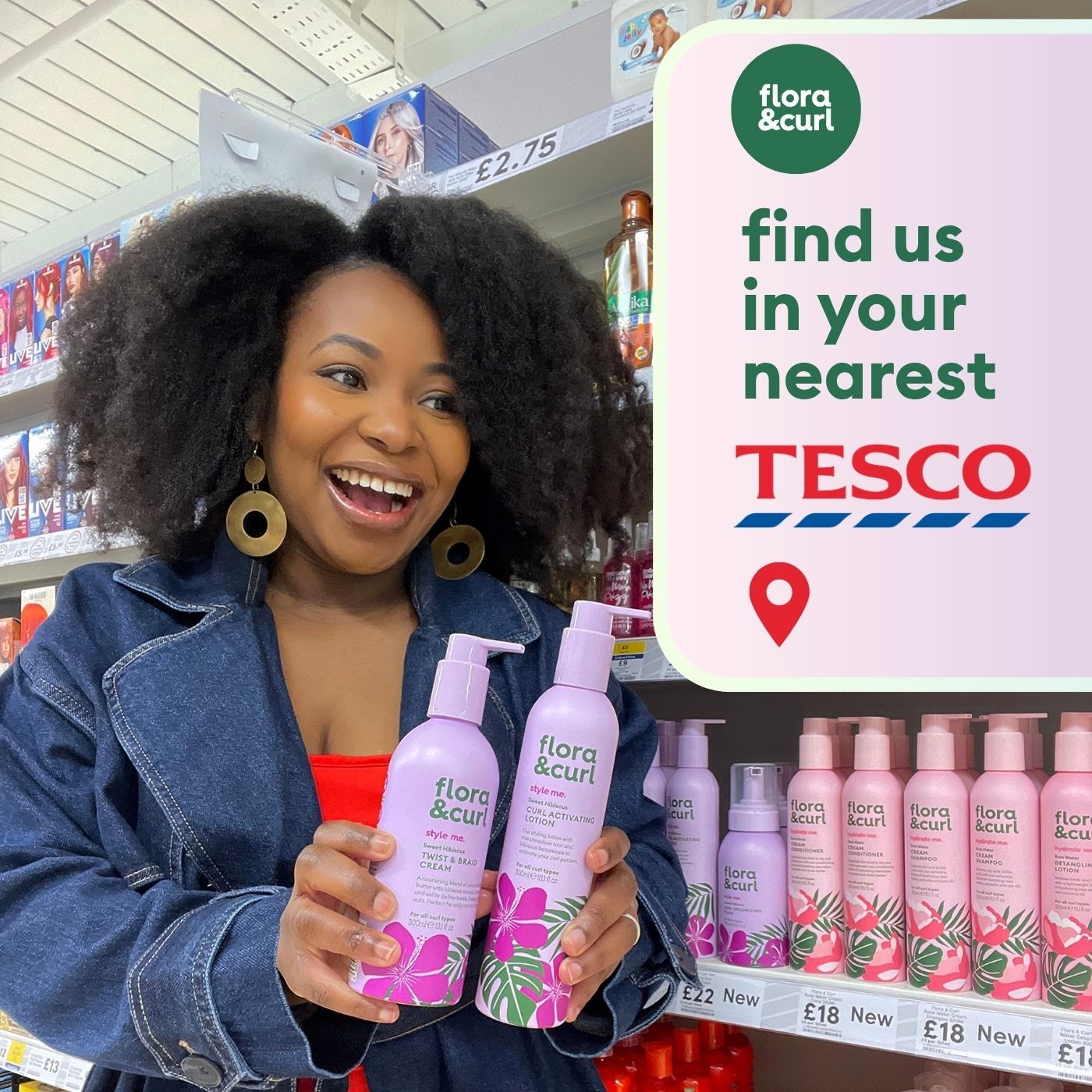 Flora & Curl Haircare Facebook ad