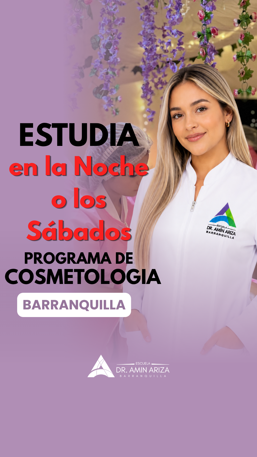 Escuela Dr. Amin Ariza Facebook ad: Programa de Cosmetología y Estética Integral