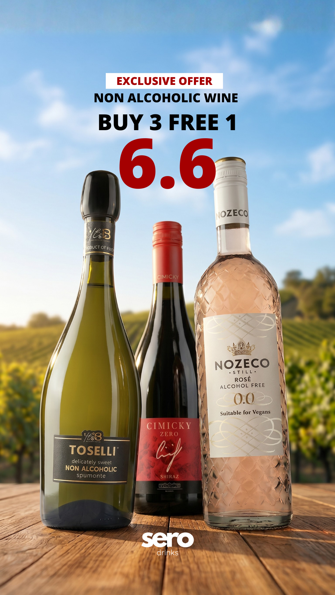 Sero Drinks Facebook ad: Non Alcoholic Wine