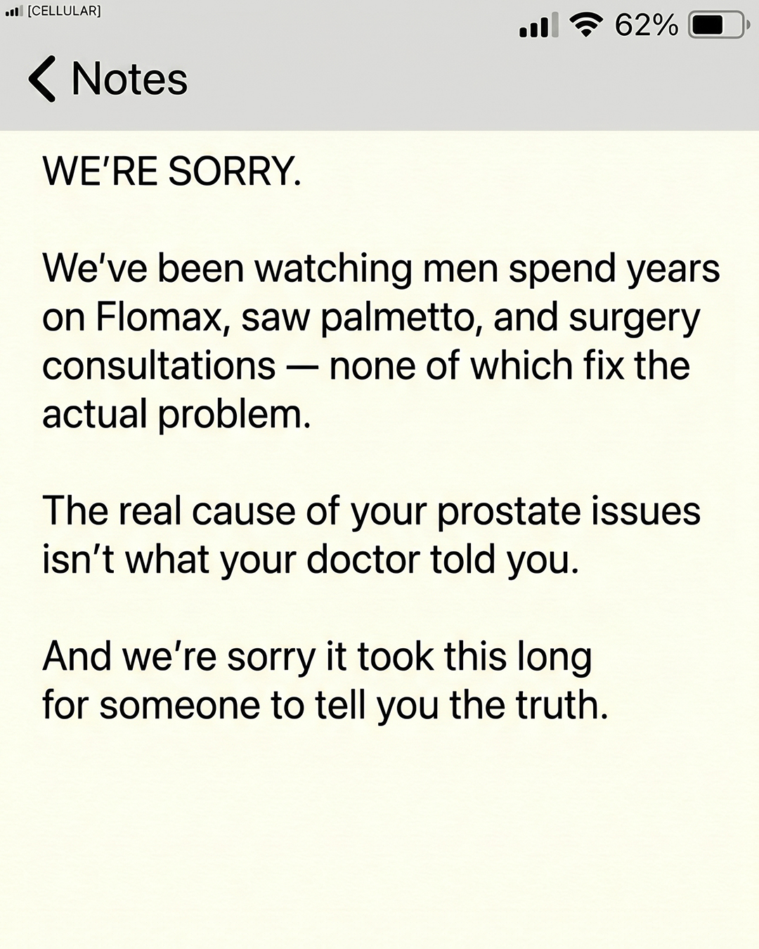 Protaflo Facebook ad