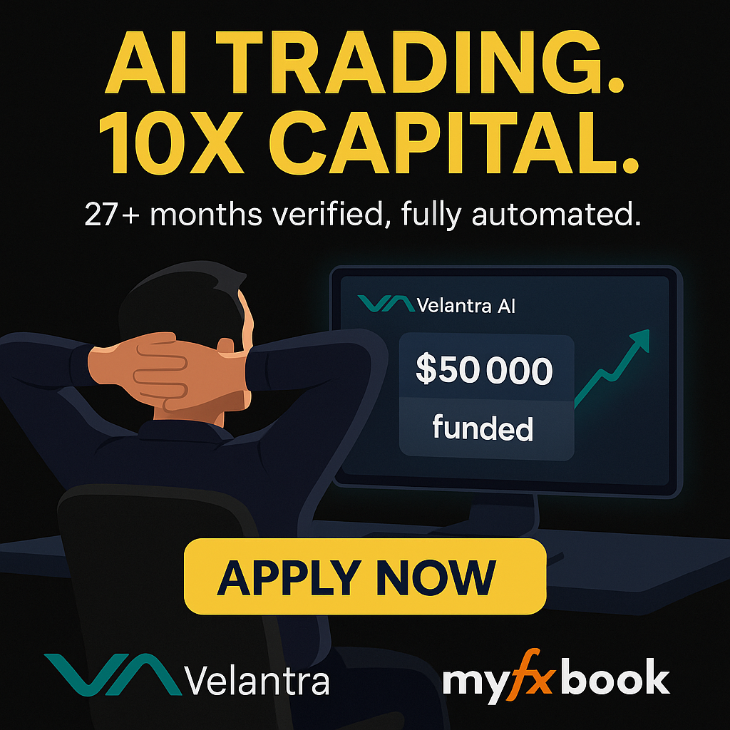 Velantra AI - 10x Leverage Facebook ad: Turn $10K Into $100K AI Automated Trading Power