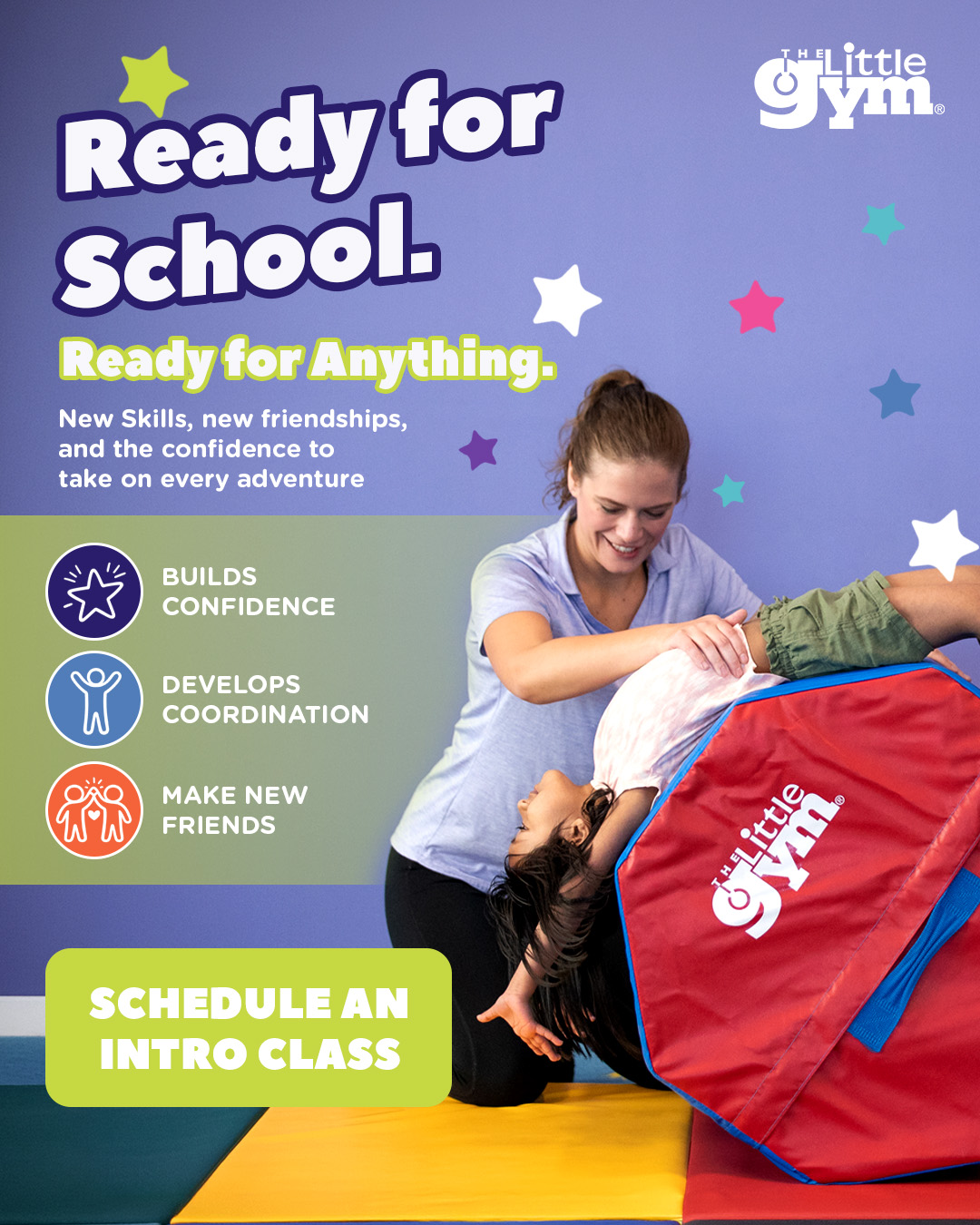 The Little Gym of Buford, Georgia Facebook ad: Ready for What's Next This School Year? Try an Intro Class!