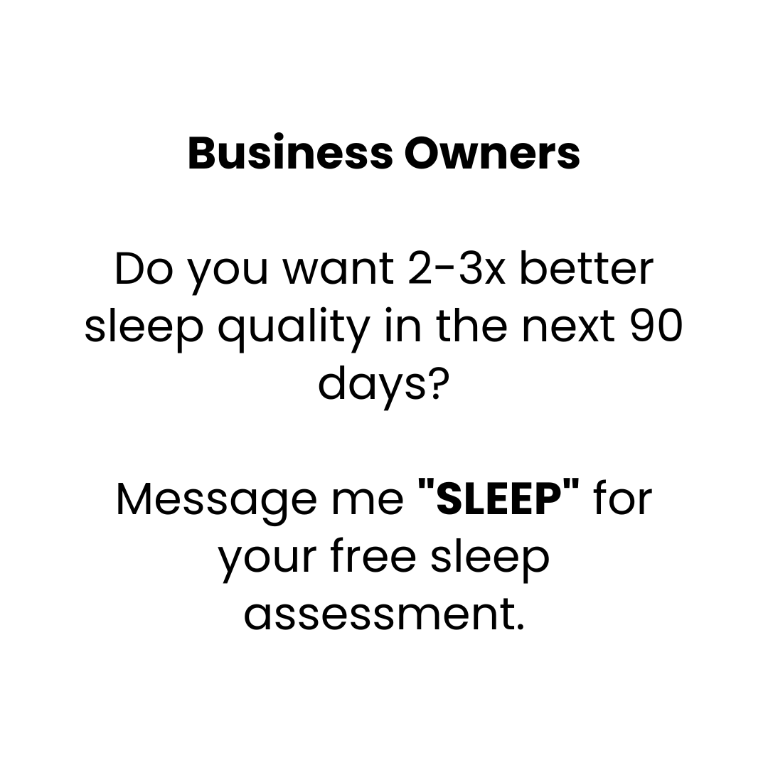 Andrew Sleep Coach Facebook ad: DM me SLEEP if you're a business owner…