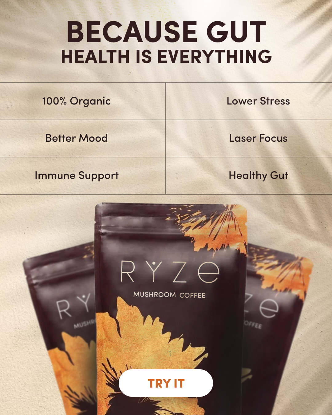 RYZE Superfoods Facebook ad