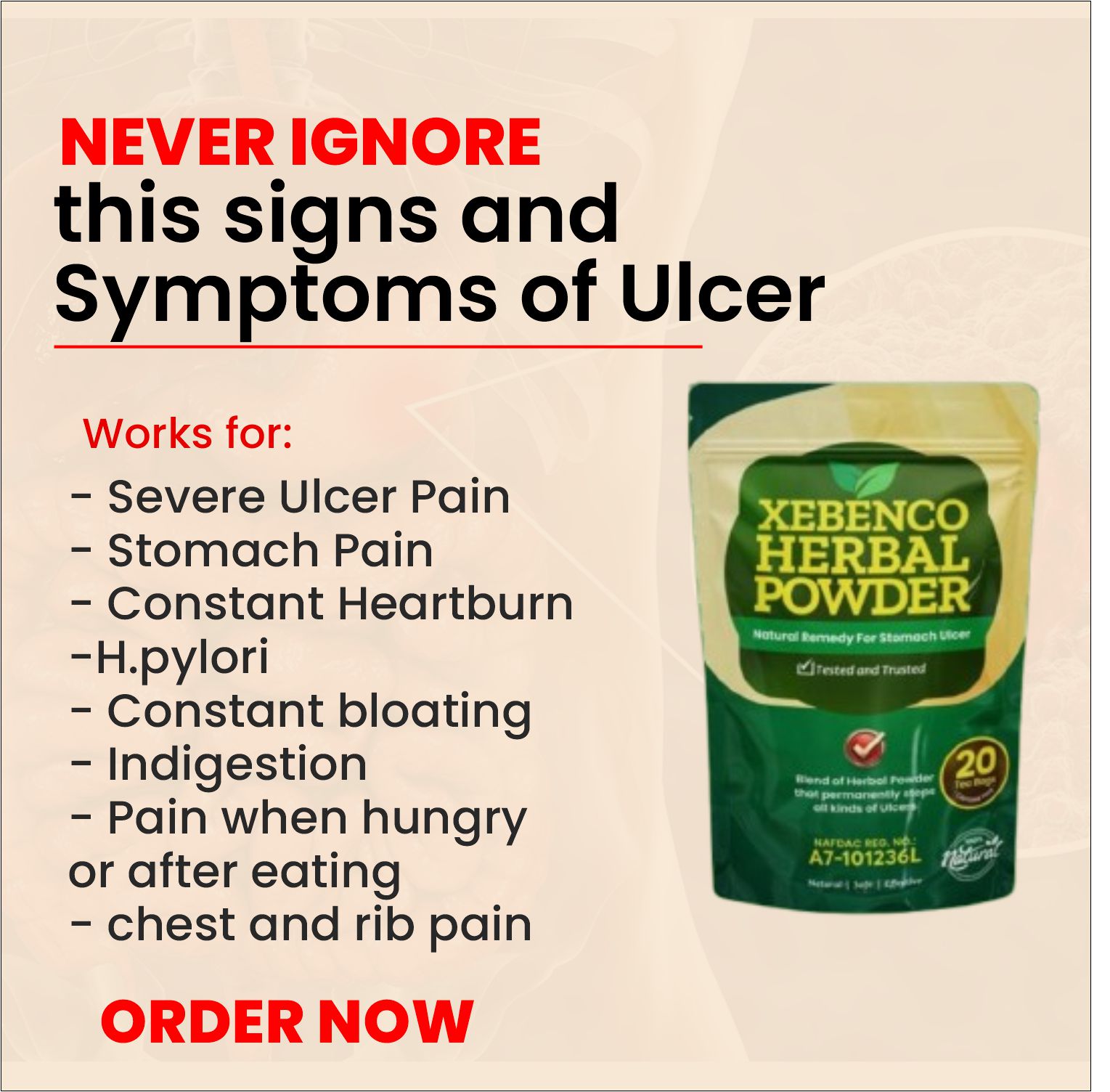 Ulcer CURE Facebook ad