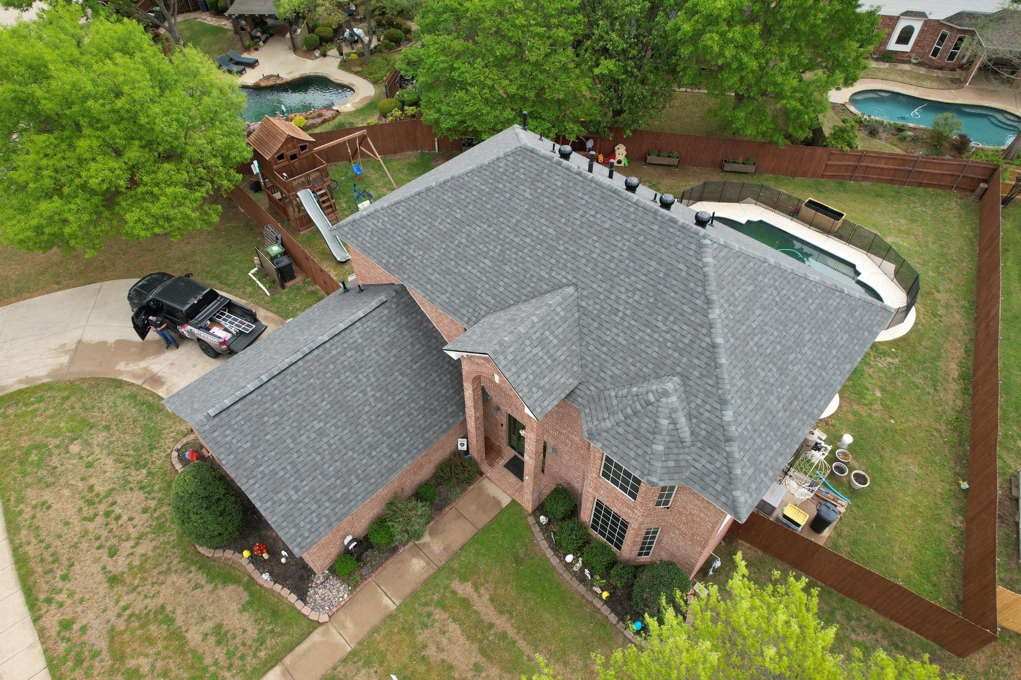Firefighter Roofing Facebook ad: Roof Leaking? Call a Firefighter!