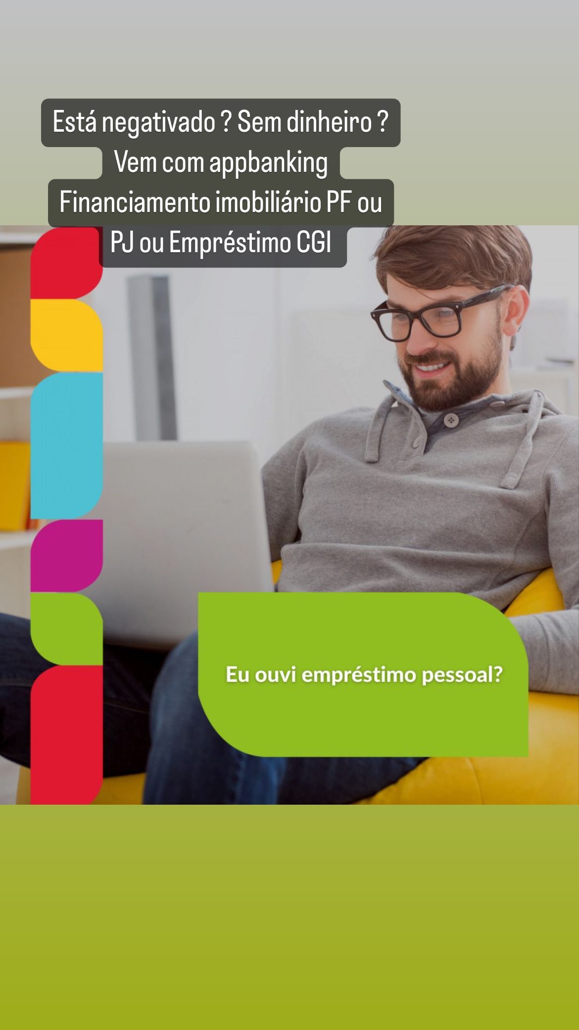 AppBanking Facebook ad: Está negativado? Sem dinheiro?