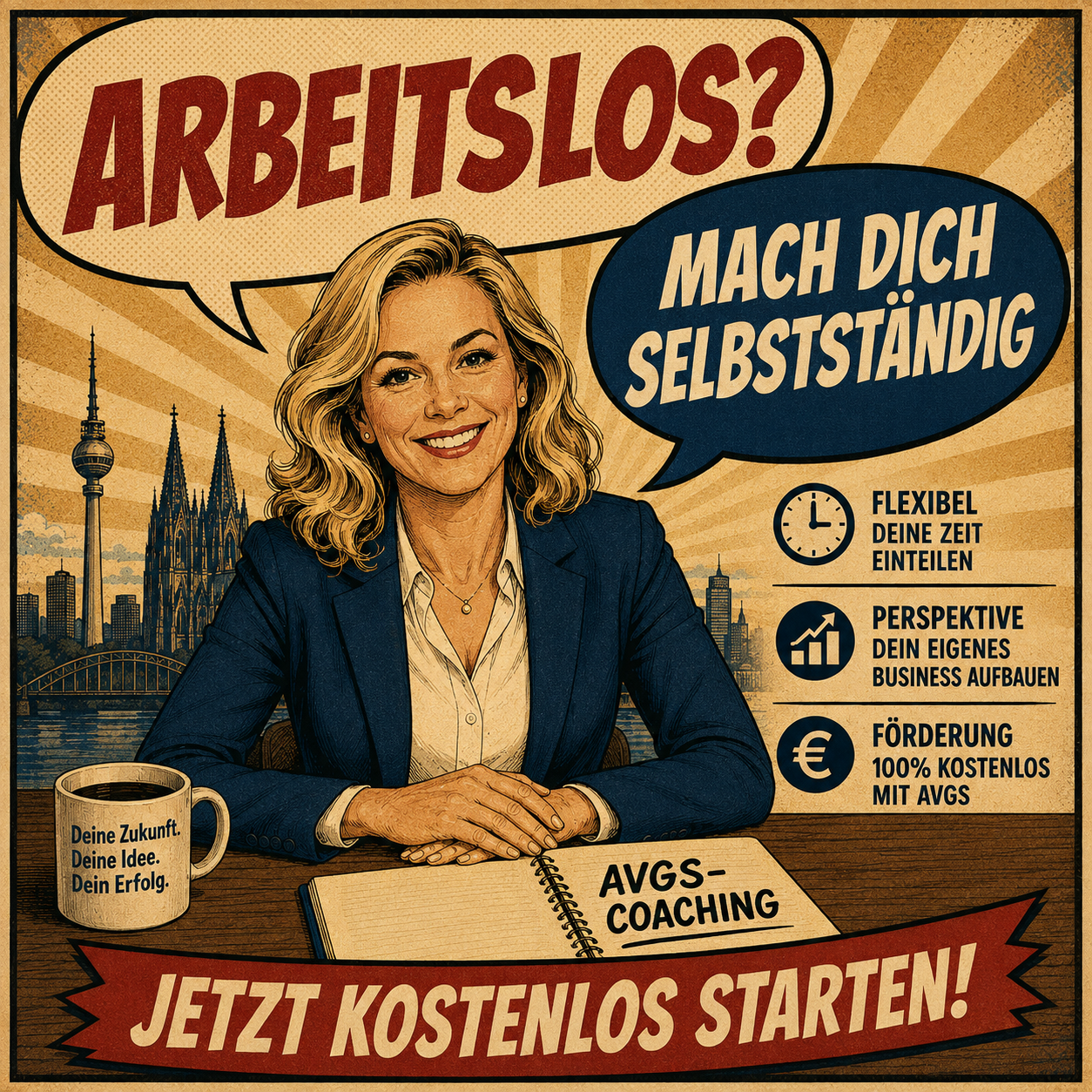 Erfolgsinsel Facebook ad: Dein Gründungscoaching, kostenlos über den AVGS.