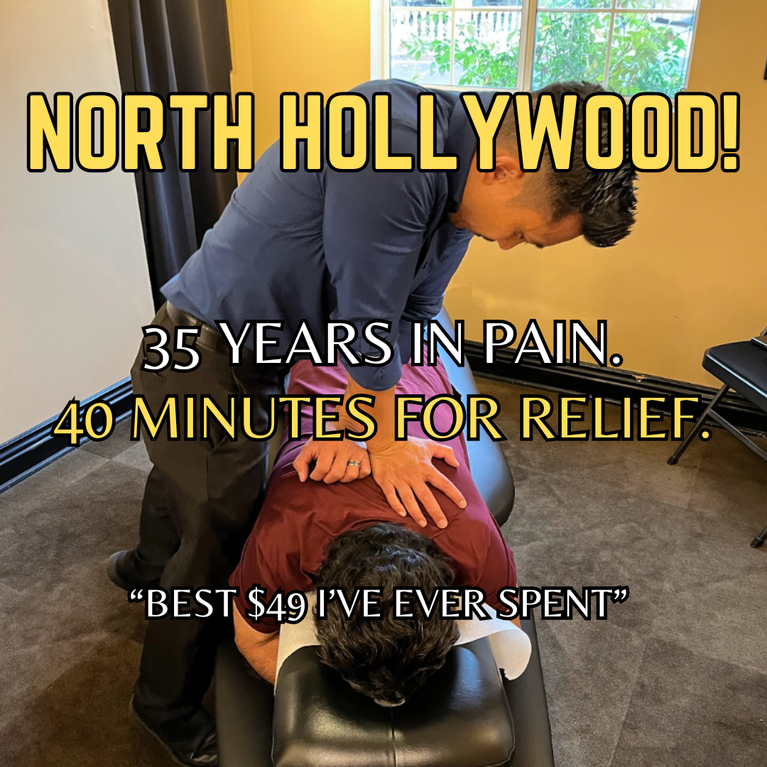 Austria Chiropractic Facebook ad: $49 CHIROPRACTIC SPECIAL IN NORTH HOLLYWOOD