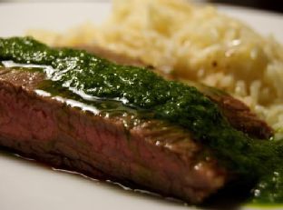 Find True Health Facebook ad: Flank Steak With Chimichurri Sauce