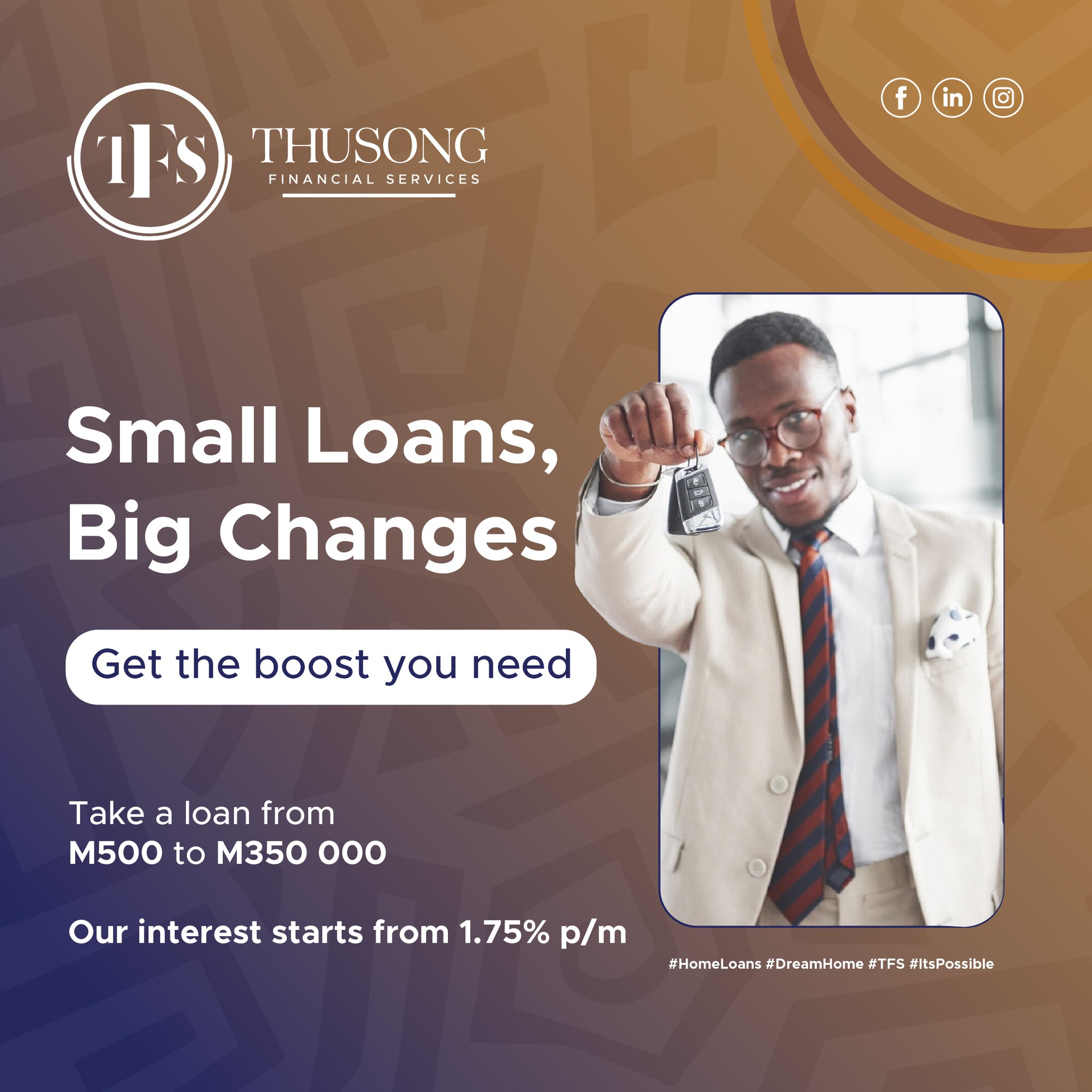 Thusong Financial Services Facebook ad: U Hloka Mokitlane?