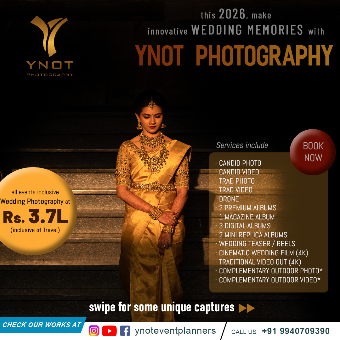 YNOT Event Planners Facebook ad: Capture the Magic of Your Wedding with YNOT…