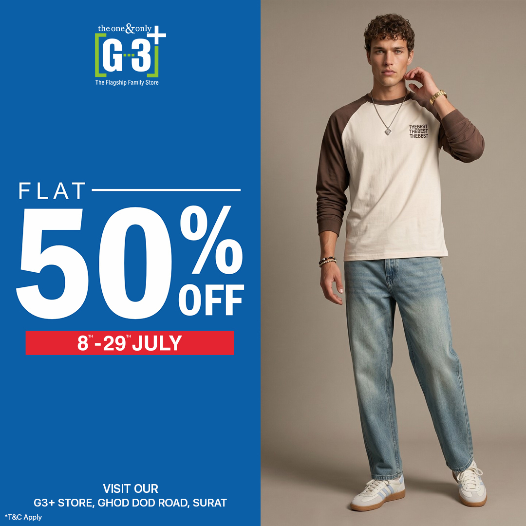 G3 Surat Facebook ad: G3+ Surat - SALE - FLAT 50% OFF…