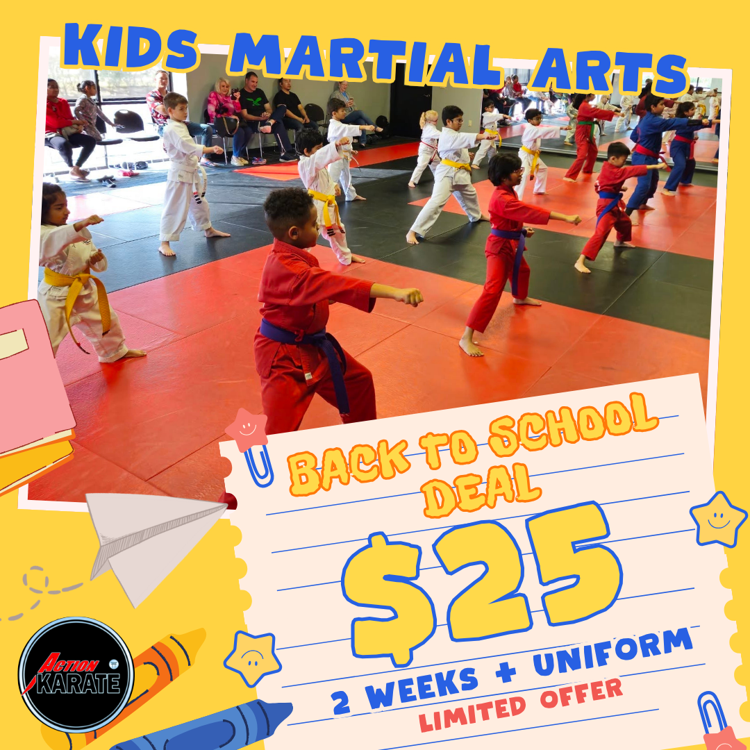 Action Karate Academy Sienna Facebook ad: Back-to-School Kids Martial Arts - Only $25!