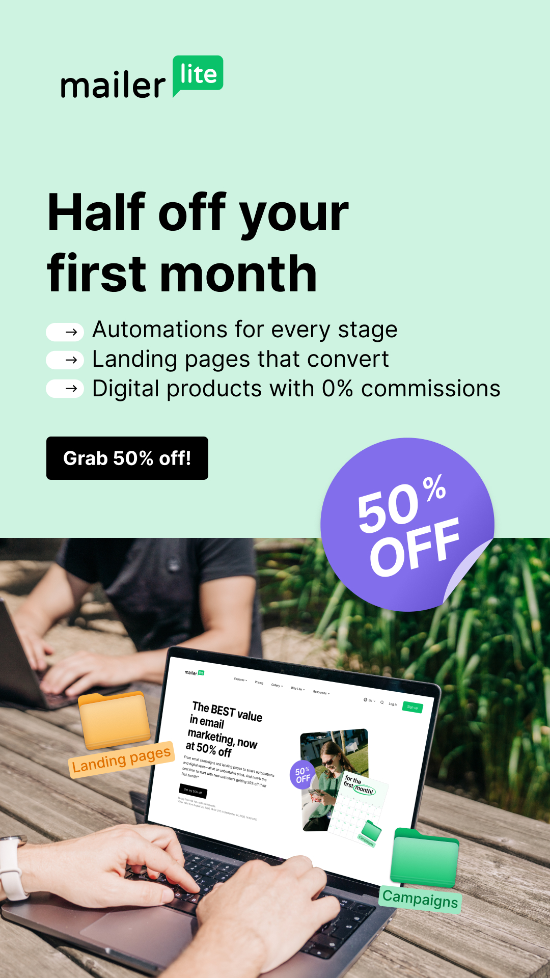 MailerLite Facebook ad