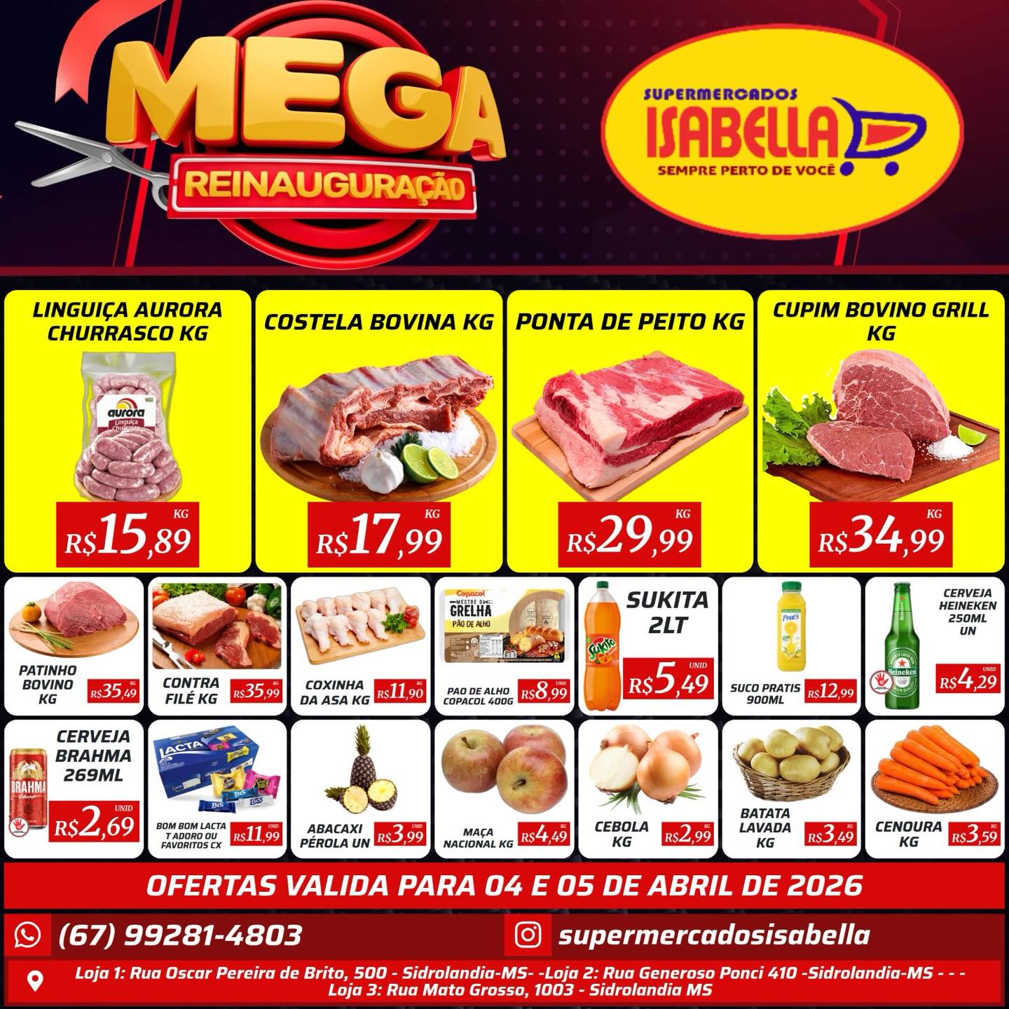 Supermercados Isabella - Sempre perto de você Facebook ad from Apr 3, 2026