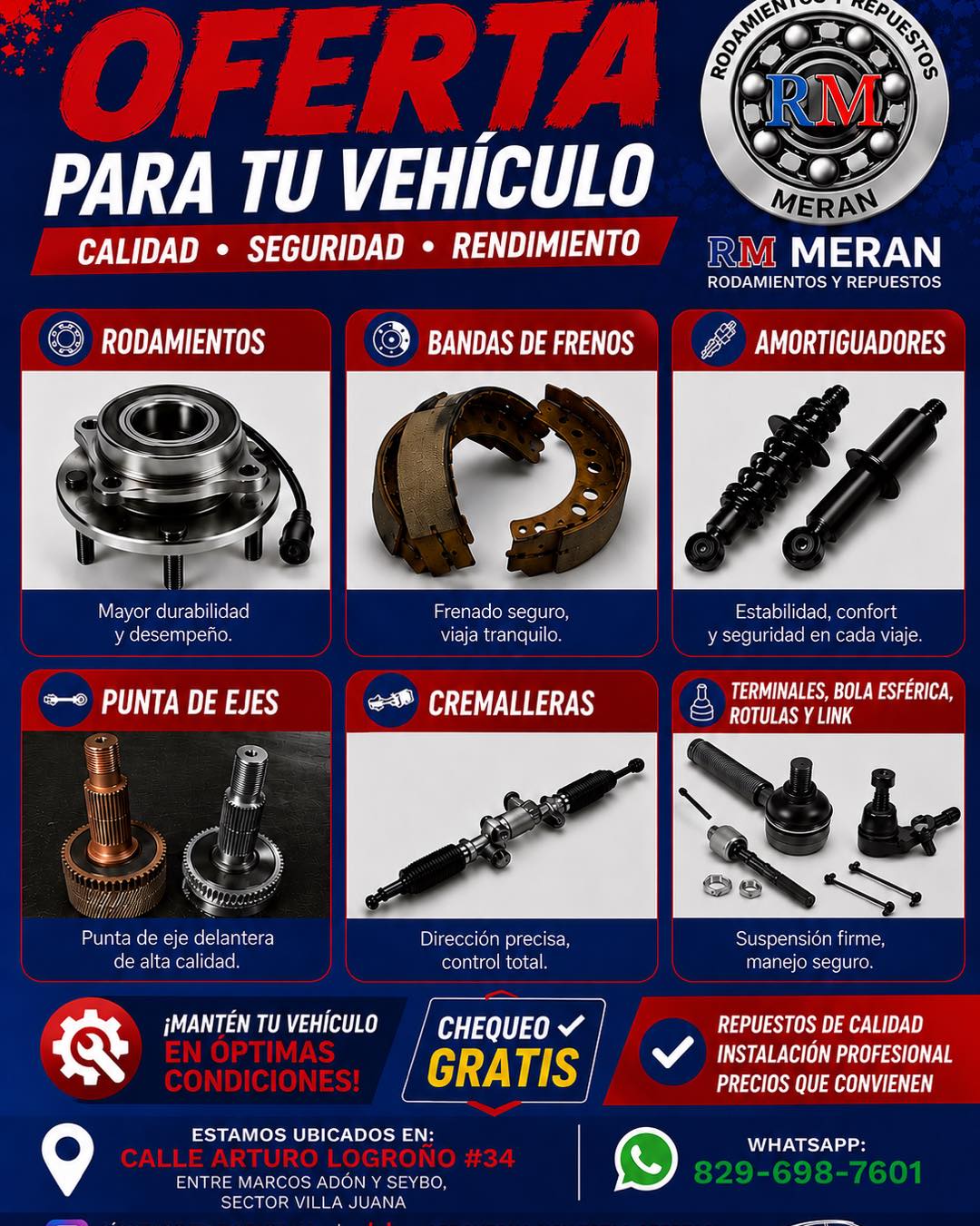 Meran Rodamientos Facebook ad: Oferta Tren Delanteros (Chequeo Gratis)