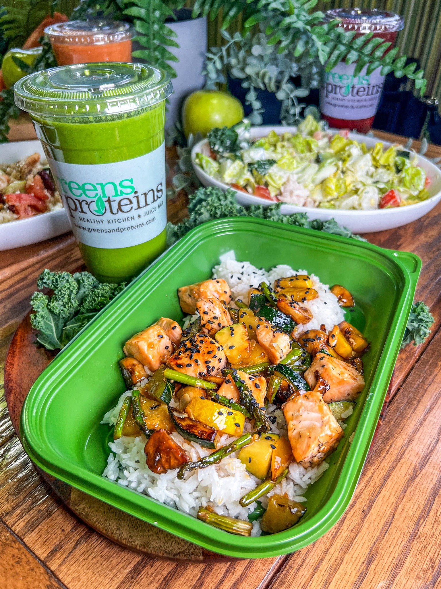 Greens and Proteins Facebook ad: Craving a healthy meal without the fuss?
