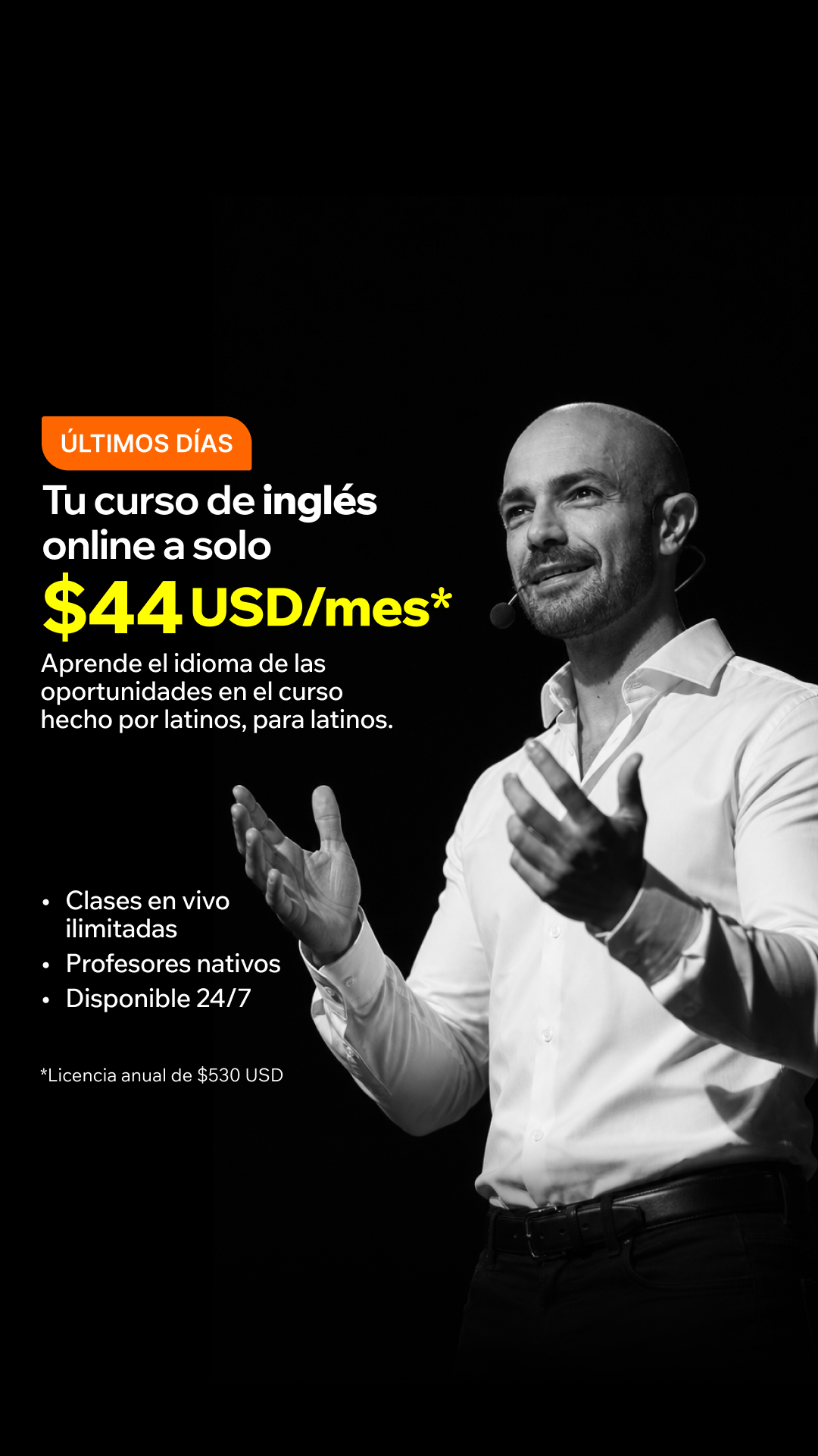 Open English Facebook ad