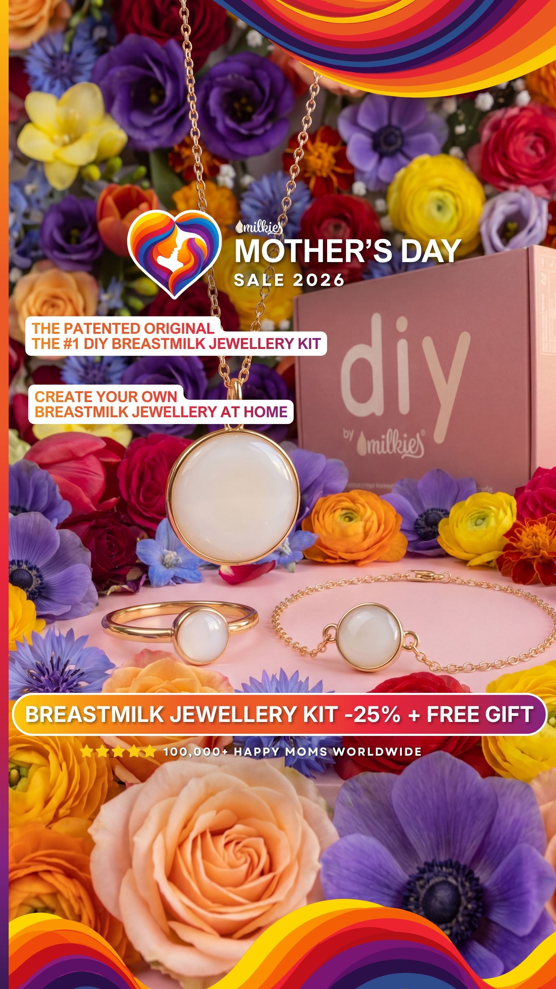 DIY by Milkies Breast Milk Jewelry Kit Facebook ad