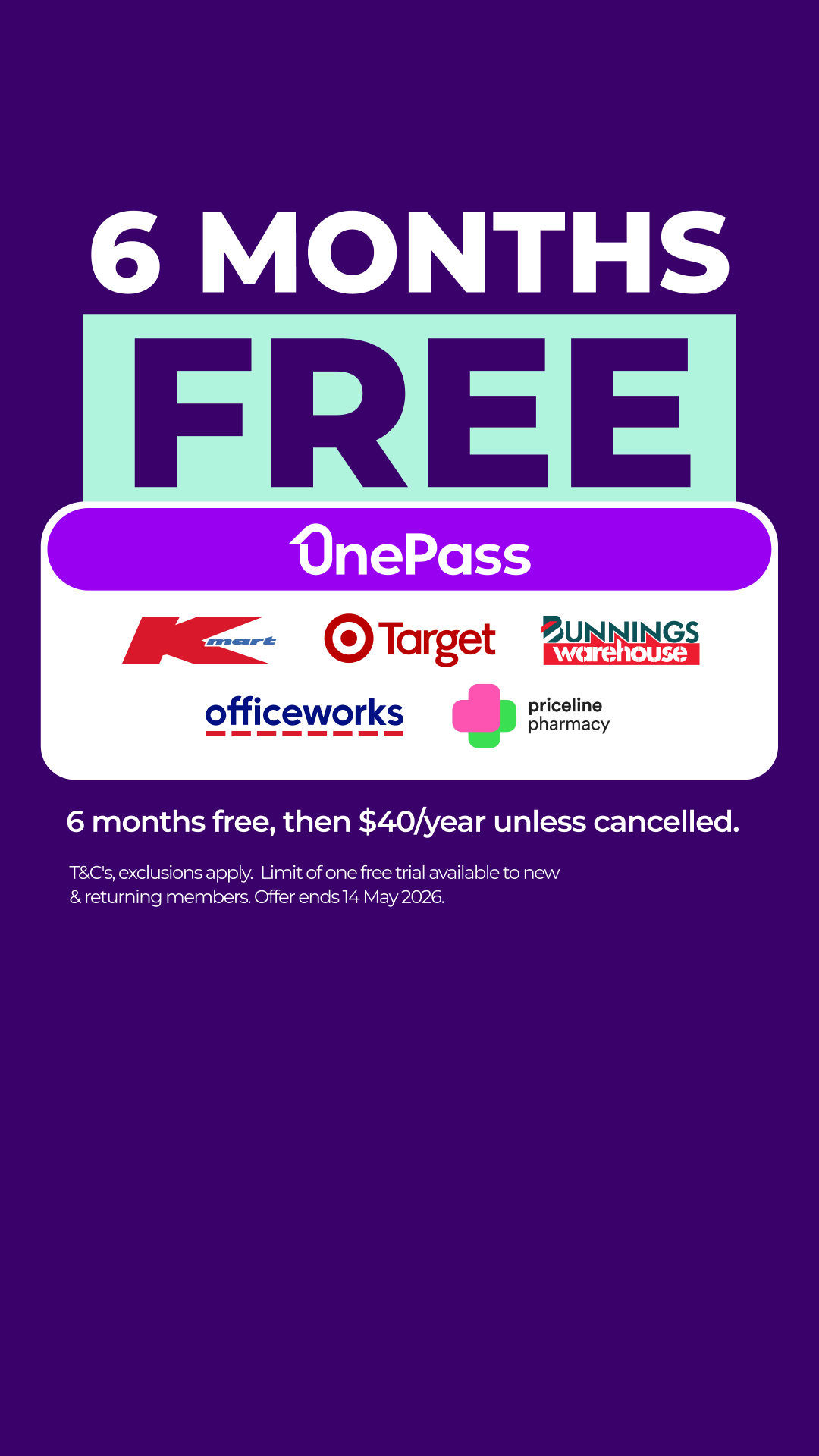 OnePass Facebook ad from Apr 22, 2026
