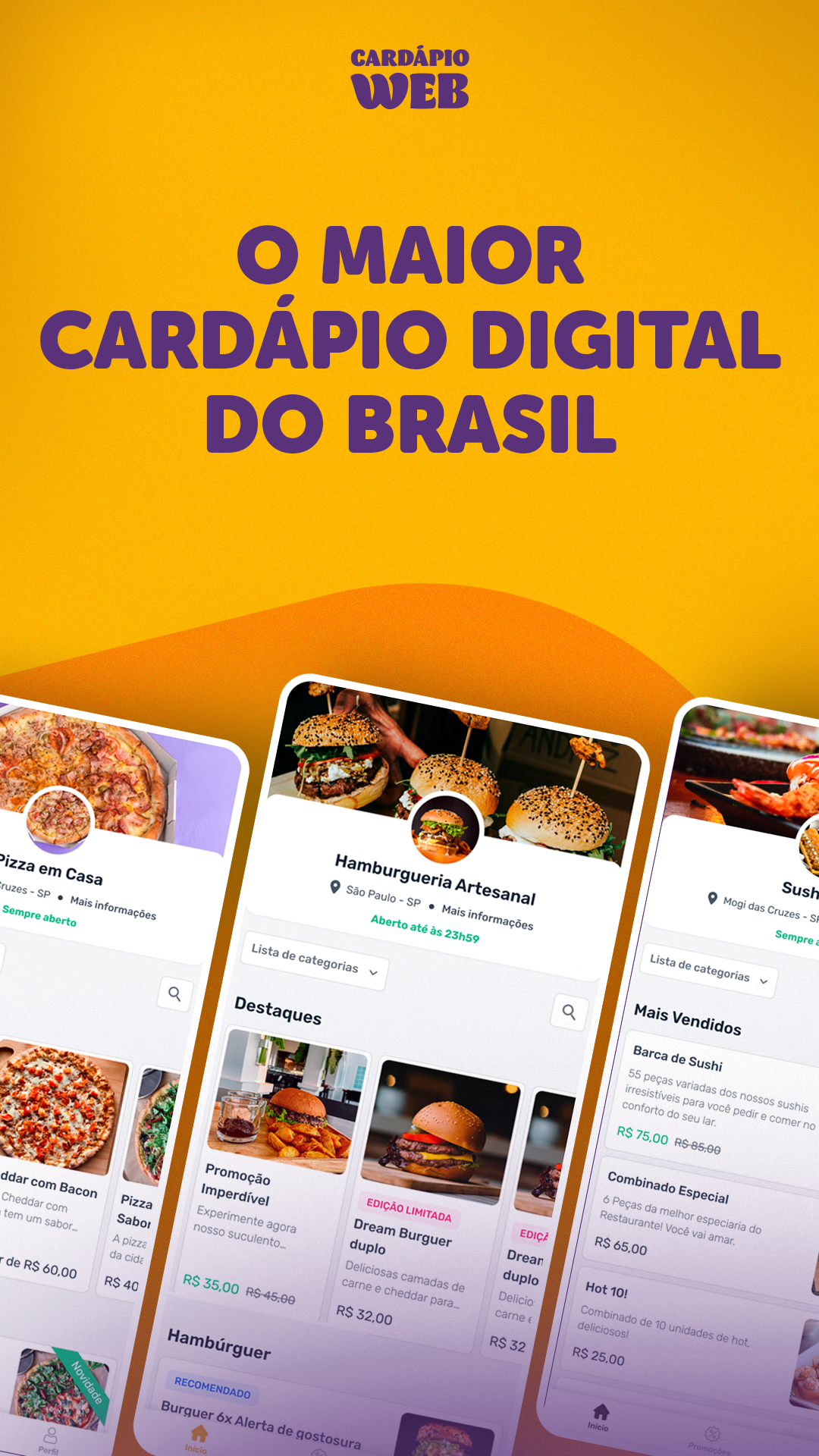Cardápio Web Facebook ad