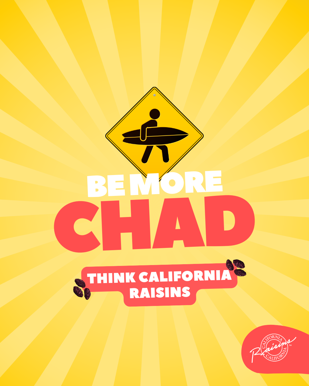 California Raisins Scandinavia Facebook ad: If the sun’s out, the snacks should be too. California…