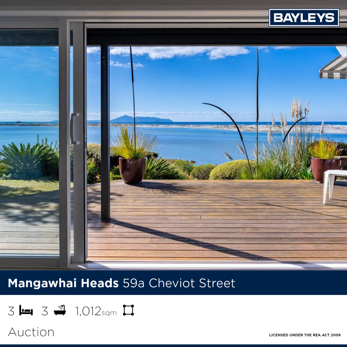 Bayleys Mangawhai Facebook ad: Coastal living, captivating views