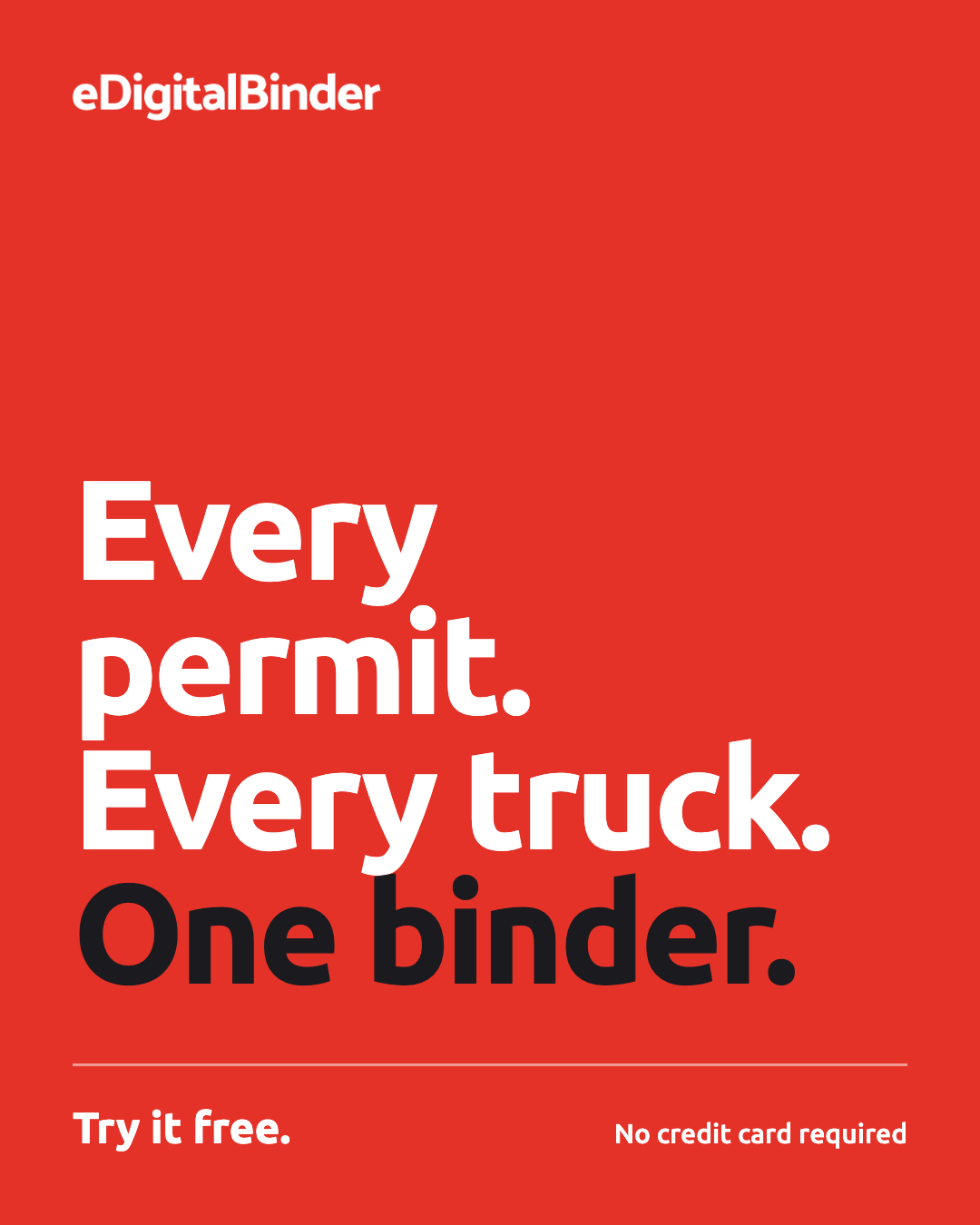 eDigitalBinder Facebook ad: For fleet offices: a digital permit binder