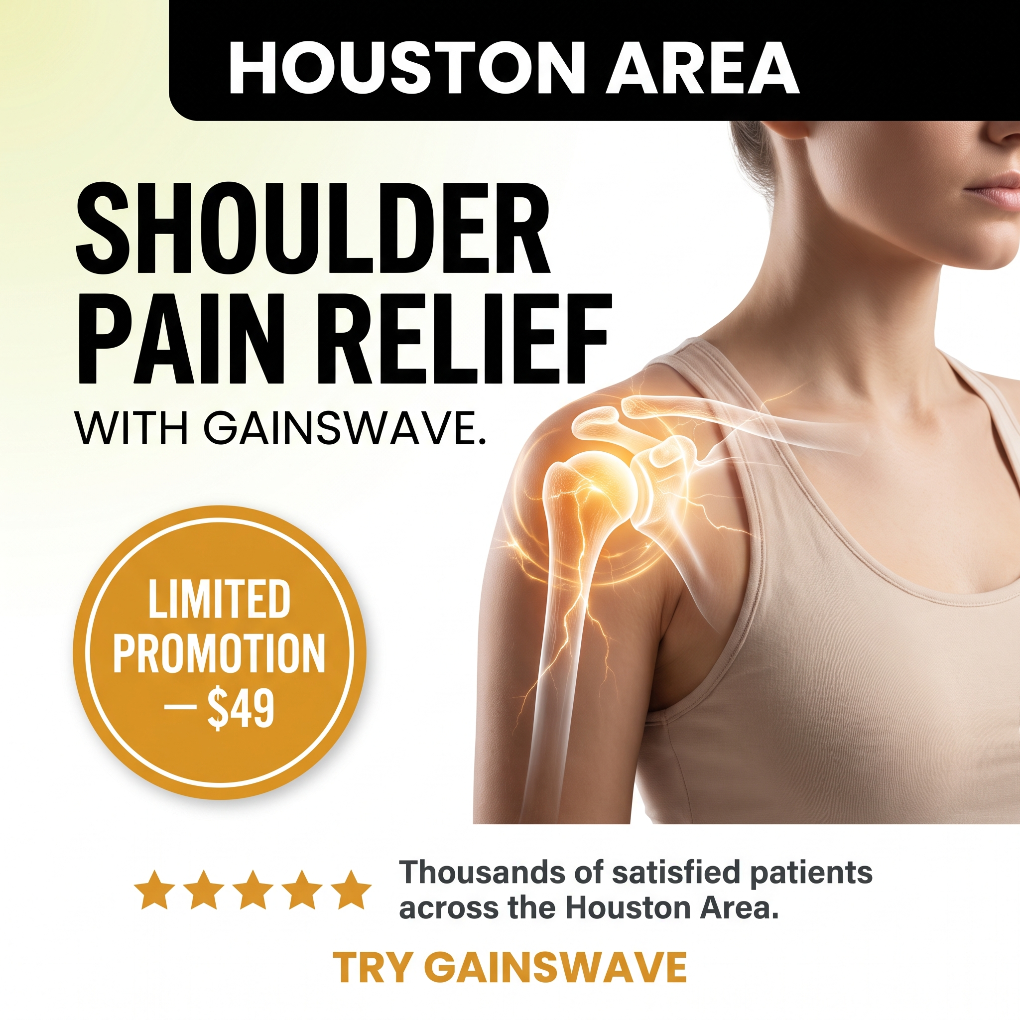 Shockwave Therapy Care Facebook ad: New Pain Relief Option! Claim Your $49 Special Offer