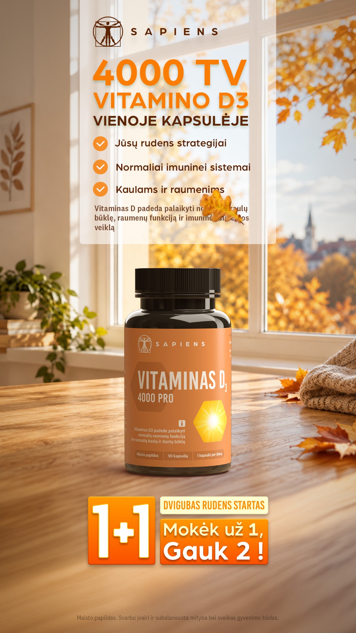 Sapiens Facebook ad: 4000 TV vitamino D3