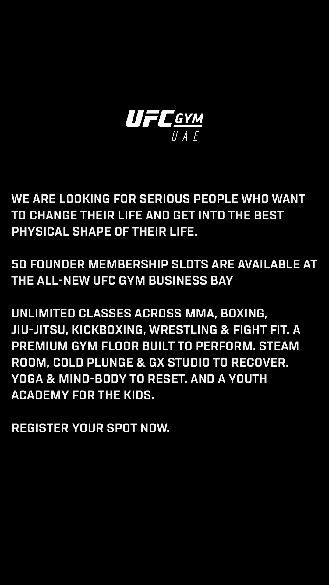 UFC GYM UAE Facebook ad