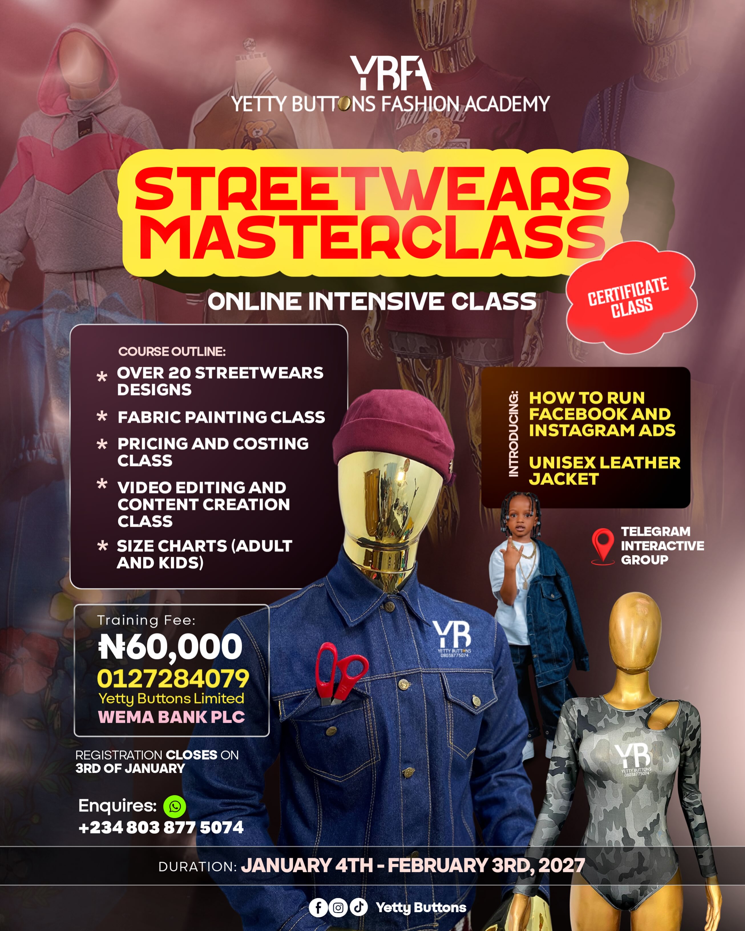 Yetty Buttons Facebook ad: THE STREETWEARS MASTERCLASS IS BIGGER, BETTER AND STRONGER