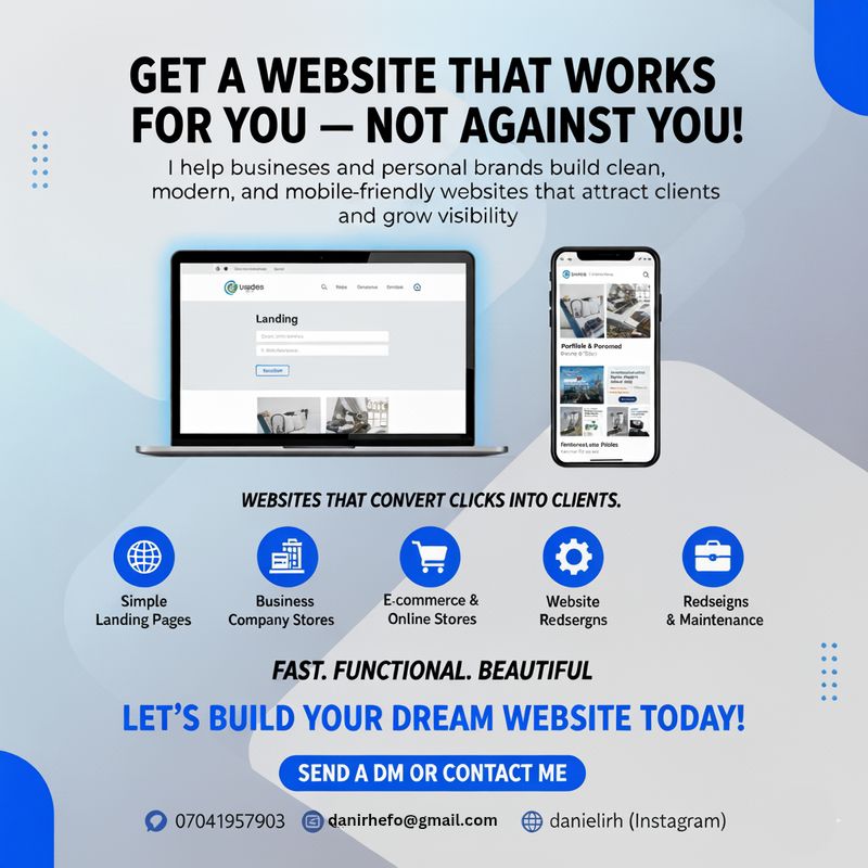 Daniel Irhefo Full Stack Web Developer & Web Designer Facebook ad: Tired of websites that look great but don’t…
