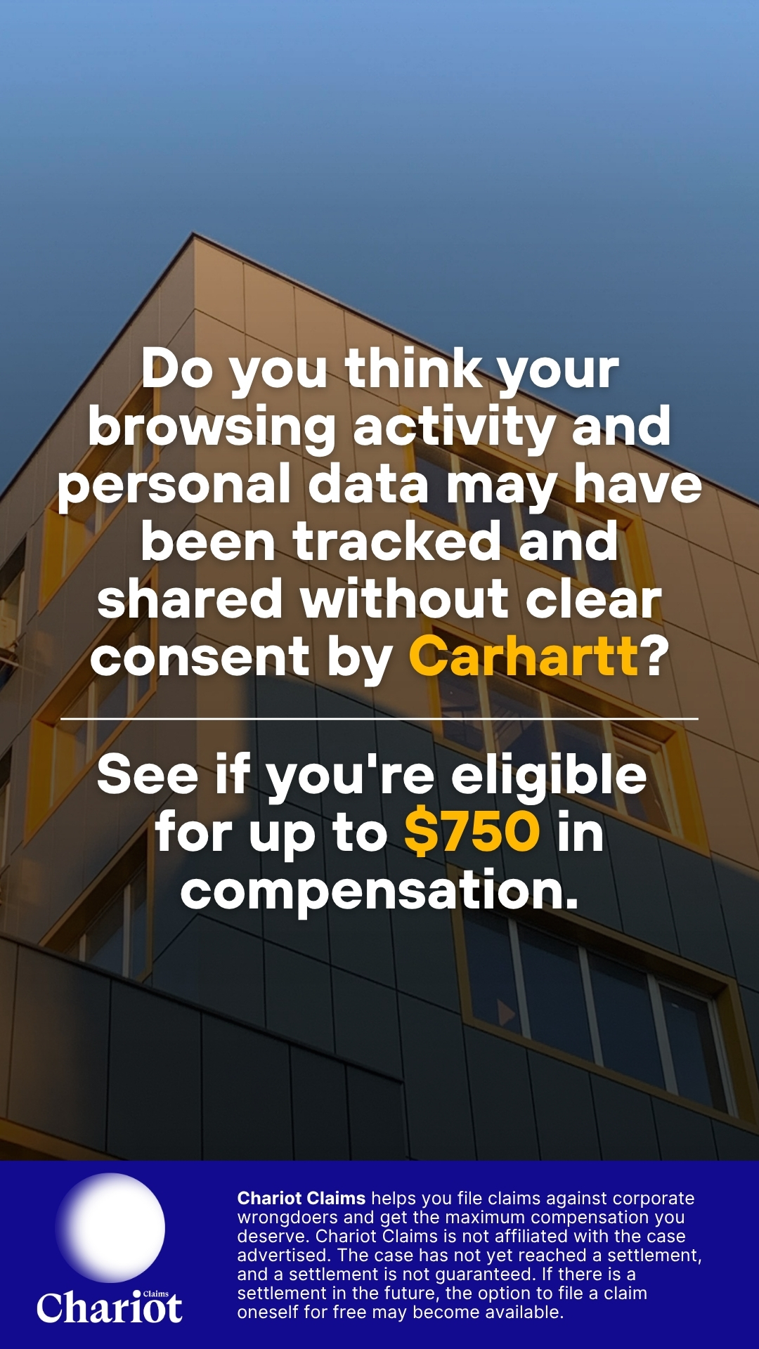 Chariot Claims - formerly ClaimClam Facebook ad