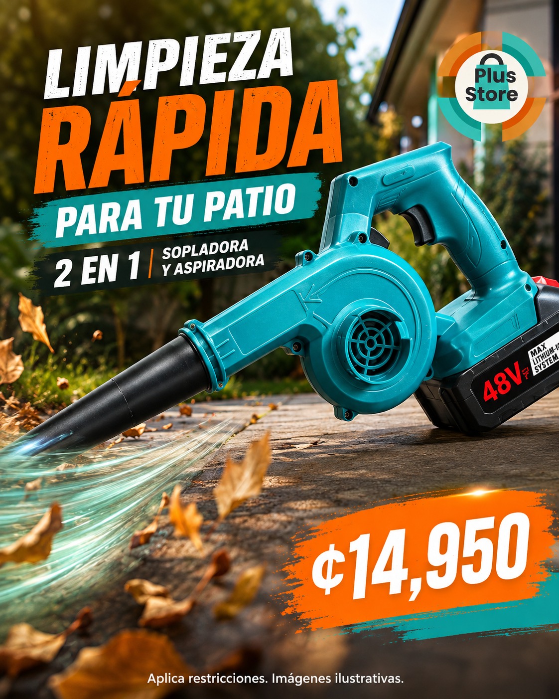 Plus Store Facebook ad: Sopladora 2 en 1 desde ₡14,950