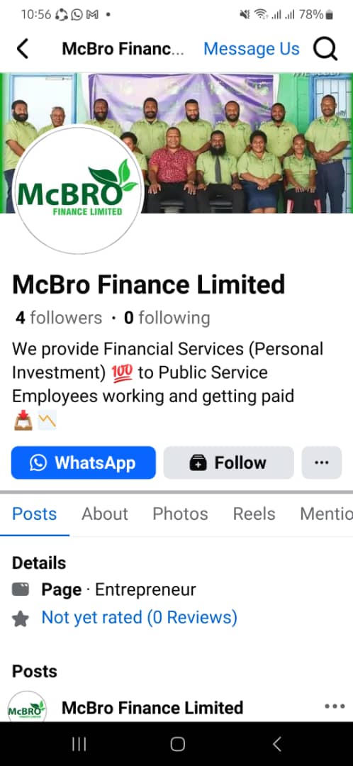 McBro Finance Limited Facebook ad: SCAM ALERT
