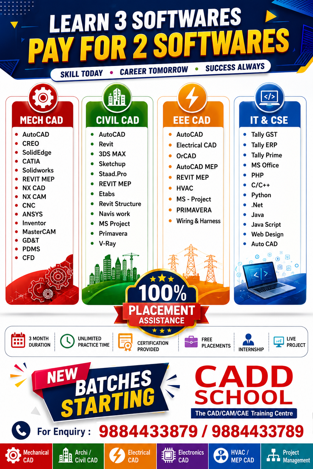 CADD SCHOOL Facebook ad: Master AutoCAD, SolidWorks, Revit, HVAC, Electrical CAD…