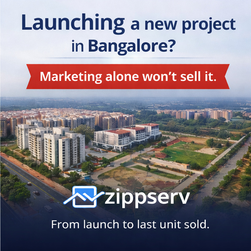 Zippserv - Real Estate Marketing Company Facebook ad: Launching a new apartment, villa, or plotted project…